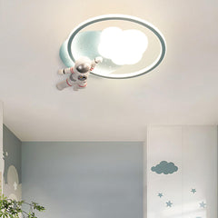Aeyee Astronaut Ceiling Light Fixtures, Kids Bedroom Ceiling Light, Modern LED Ceiling Lamp for Boys Girls Bedroom Nursery Blue Finish