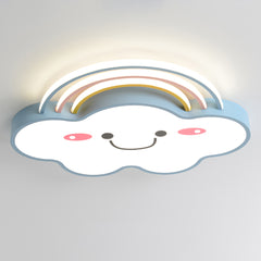 Aeyee Cloud Flush Mount Ceiling Light, Dimmable Kid's Bedroom Ceiling Light with Remote Control, Cartoon Rainbow LED Ceiling Lamp