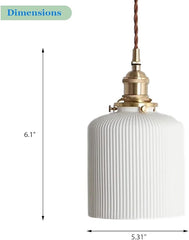 Aeyee Ceramic Pendant Light, Modern Hanging Lamp for Kitchen Island,Dinning Room,Bedroom White Finish