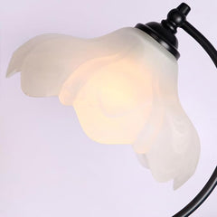 Aeyee Floral Table Lamp, Elegant Bedside Nightstand Lamps with Glass Shade, Vintage Night Light for Bedroom Living Room