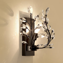 Aeyee Modern Crystal Wall Sconce, Elegant Wall Light, 1 Light Wall Mount Lamp for Entrance, Bedroom, Hallway