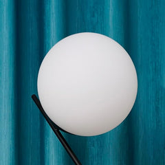 Aeyee Modern Bedside Lamp, Cute Night Light with Globe Shade, Mid Century Glass Ball Table Lamp for Bedroom Nightstand