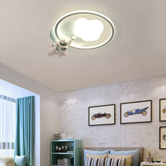 Aeyee Astronaut Ceiling Light Fixtures, Kids Bedroom Ceiling Light, Modern LED Ceiling Lamp for Boys Girls Bedroom Nursery Blue Finish