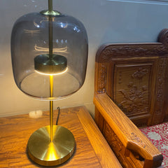 Aeyee Modern Glass Table Lamp, Dimmable Bedside Lamp, Elegant Night Light, Mid Century Desk Lamp for Bedroom Nightstand