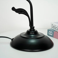 Aeyee Floral Table Lamp, Elegant Bedside Nightstand Lamps with Glass Shade, Vintage Night Light for Bedroom Living Room