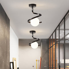 Aeyee Glass Ceiling Light Fixtures, Unique Hallway Lighting, Glass Flush Mount Ceiling Light, 7.4" Modern Entryway Light