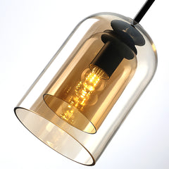 Aeyee Modern Glass Pendant Light Fixture, Double Glass Hanging Light, Adjustable Ceiling Pendant Light for Bedroom Kitchen Island