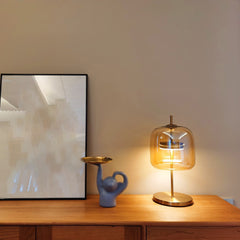 Aeyee Modern Glass Table Lamp, Dimmable Bedside Lamp, Elegant Night Light, Mid Century Desk Lamp for Bedroom Nightstand