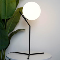 Aeyee Modern Bedside Lamp, Cute Night Light with Globe Shade, Mid Century Glass Ball Table Lamp for Bedroom Nightstand