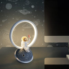 Aeyee Cute Bedside Lamp, Astronaut Night Light, Dimmable Table Lamp for Bedroom Reading Nightstand