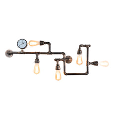 Aeyee Industrial Water Pipe Wall Sconce, Steam Punk Wall Mount Lamp, 35.4" Cool Wall Lamp for Bedroom, Bar