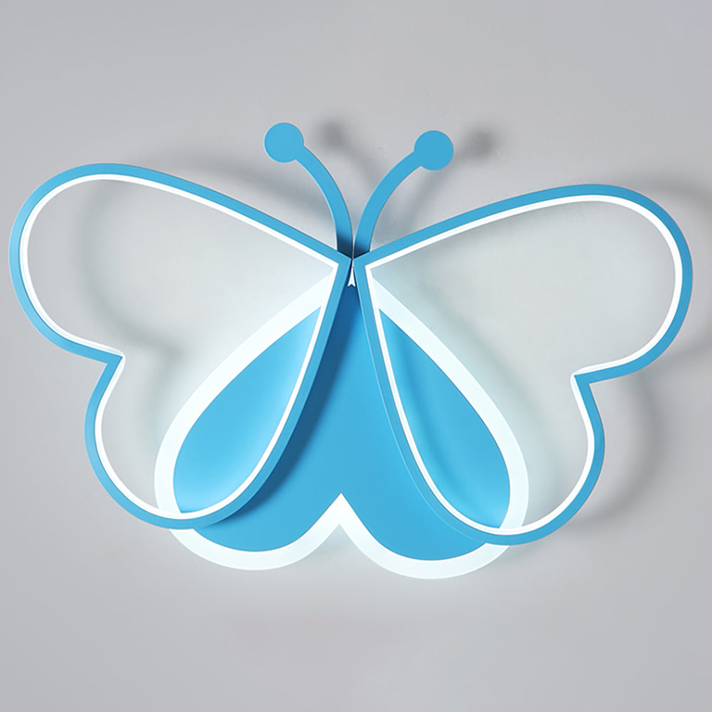 Aeyee Butterfly Flush Mount Ceiling Light, Dimmable Children's Bedroom Ceiling Light Fixture, 19.6'' Cartoon LED Ceiling Lamp