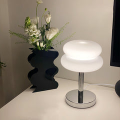 Aeyee Contemporary Glass Table Lamp, Cute Bedside Lamp, Girl's Elegant Night Light for Bedroom Nightstand