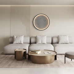 Sky Modern Moon Wall Sconce, Dimmable Moon Wall Light with Remote Control, Plug-in Wall Mounted Lighting for Bedroom Living Room Corridor