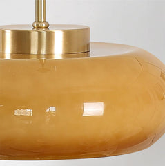 Aeyee Semi Flush Mount Ceiling Light, Hallway Ceiling lamp with Glass Shade, Vintage Hanging Light Fixtures, Orange Finish
