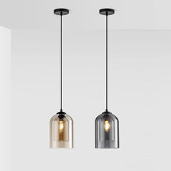 Aeyee Modern Glass Pendant Light Fixture, Double Glass Hanging Light, Adjustable Ceiling Pendant Light for Bedroom Kitchen Island