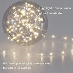 Aeyee Minimalist Globe Ceiling Light, LED Hallway Ceiling lamp with Glass Shade, Dimmable Round Lighting in Black
