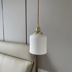 Aeyee Ceramic Pendant Light, Modern Hanging Lamp for Kitchen Island,Dinning Room,Bedroom White Finish