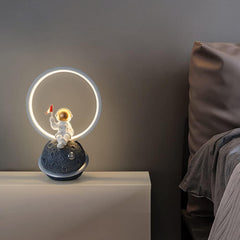 Aeyee Cute Bedside Lamp, Astronaut Night Light, Dimmable Table Lamp for Bedroom Reading Nightstand