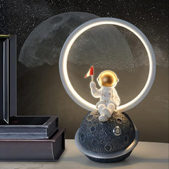 Aeyee Cute Bedside Lamp, Astronaut Night Light, Dimmable Table Lamp for Bedroom Reading Nightstand