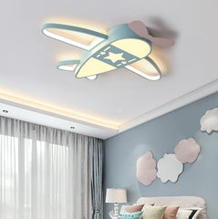 Aeyee Airplane Ceiling Light Kids, Cool Boy's Room Light, LED Cartoon Light Fixtures,Modern Kids Light with Remote Control, Dimmable