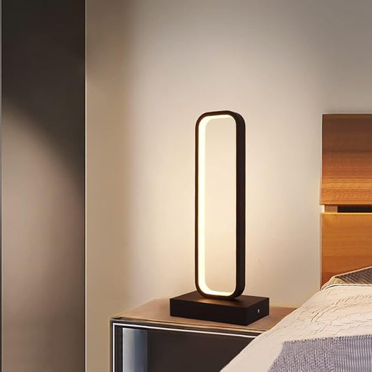 Aeyee LED Bedside Lamp, Simple Night Light, Dimmable Table Lamp for Bedroom Reading Nightstand in Black