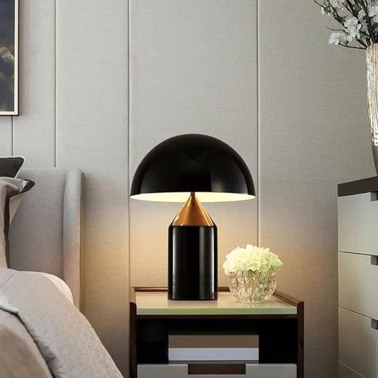 Aeyee Mushroom Bedside Lamp, Modern Table Lamp with Heavy Base, Dome Shaped Night Light, Accent Lamp for Bedroom Reading Nightstand