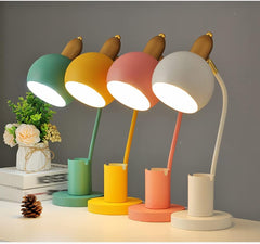 Aeyee Colorful Reading Light, Small Table Lamp with Pen Holder, Adjustable Desk Lamp for Bedroom Dorm Room Nightstand