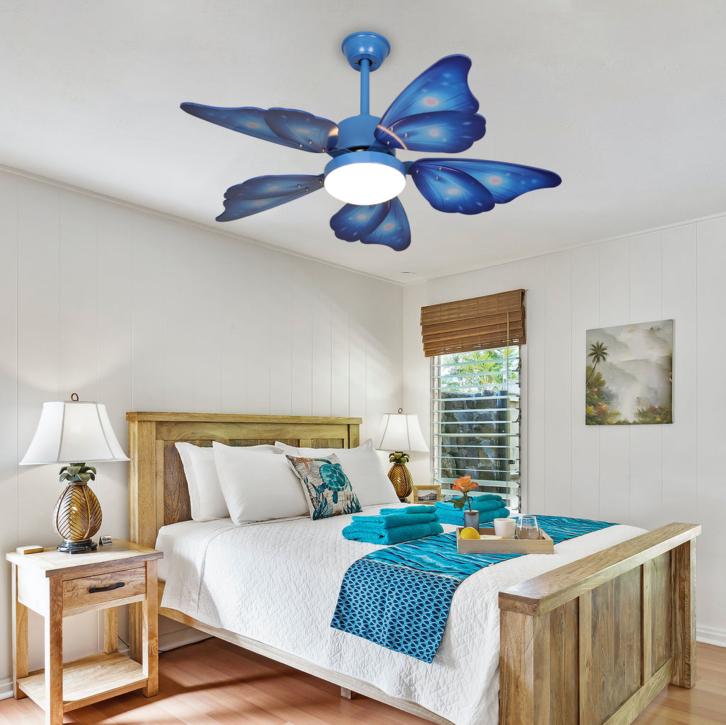 Aeyee Butterfly Wings Shape Ceiling Fan with Lights and Remote Control ...