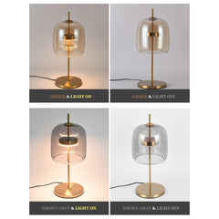 Aeyee Modern Glass Table Lamp, Dimmable Bedside Lamp, Elegant Night Light, Mid Century Desk Lamp for Bedroom Nightstand