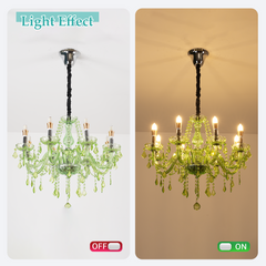 Aeyee Classic Crystal Chandelier, Vintage Candle Pendant Light Fixture, Adjustable Island Lights for Dining Room Foyer