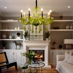 Aeyee Classic Crystal Chandelier, Vintage Candle Pendant Light Fixture, Adjustable Island Lights for Dining Room Foyer