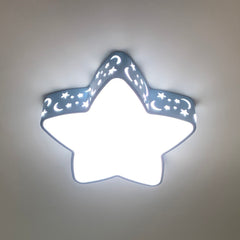 Aeyee Star Flush Mount Ceiling Light, Dimmable Children's Bedroom Ceiling Light Fixture, 15.7'' Cartoon LED Ceiling Lamp