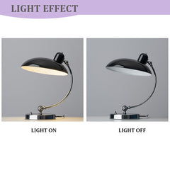 Aeyee Adjustable Arc Table Lamp Modern Reading Lamp Elegant Bedside Lamp Dome Nightstand Lamp Creative Metal Desk Lamp for Study Room Bedroom