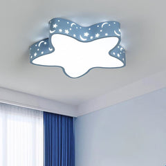 Aeyee Star Flush Mount Ceiling Light, Dimmable Children's Bedroom Ceiling Light Fixture, 15.7'' Cartoon LED Ceiling Lamp