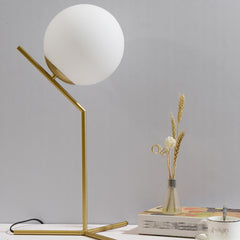 Aeyee Modern Bedside Lamp, Cute Night Light with Globe Shade, Mid Century Glass Ball Table Lamp for Bedroom Nightstand