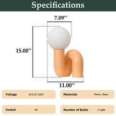 Aeyee Modern Globe Glass Table Lamp, Decorative Art Decor Night Light, Cute Bedside Desk Lamp for Bedroom Living Room Office