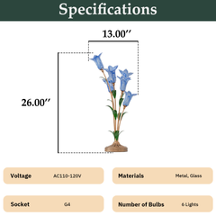 Aeyee Classic Style Table Lamp with Flower Glass Shade, Elegant Flower Night Light, Art Deco Accent Table Lamp for Bedroom Living Room