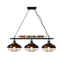 Aeyee Pool Table Light Fixture, Classy Ball Design Billiard Pendant Light, 3 Lights Game Room Lighting Black Finish