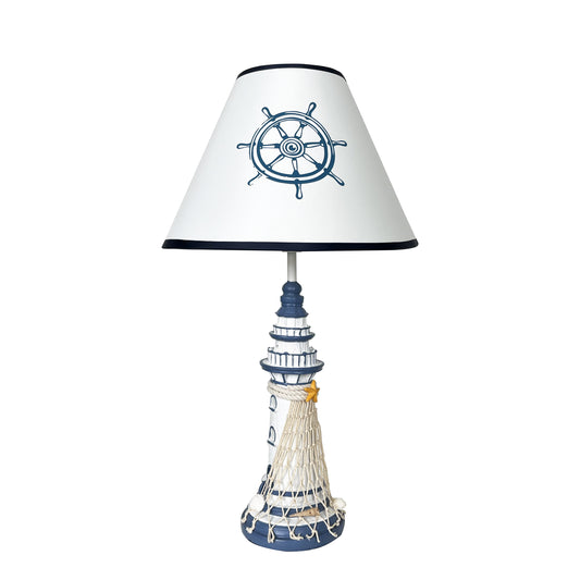 Modern Table Lamp Beach House Decor, Small Bedside Desk Lamp, Nautical Desk Lamp, Cool Night Light Accent Light for Bedroom Nightstand