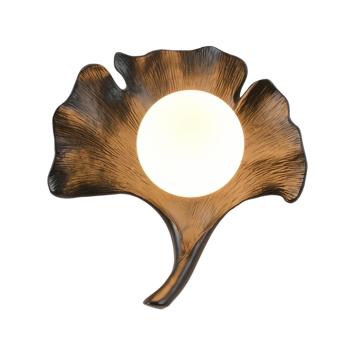 Aeyee Mid-Century Modern Wall Sconce Ginkgo Leaf Shape Wall Light Textured Base Decorative Hardwired Wall Mounted Lighting for Bedroom Living Room Corridor