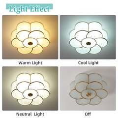 Aeyee Brass Flush Mount Ceiling Light, Vintage Frosted Glass Ceiling Lighting Fixture, 4 Lights Classic Ceiling Lamp