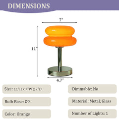 Aeyee Contemporary Glass Table Lamp, Cute Bedside Lamp, Girl's Elegant Night Light for Bedroom Nightstand
