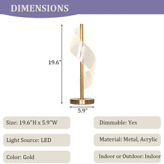 Aeyee LED Table Lamp, Gold Bedside Lamp, Touch Lamp, Dimmable Night Light for Bedroom Reading Nightstand