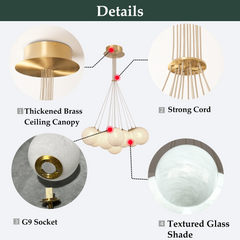 Aeyee Modern Bubble Chandelier Elegant Glass Globe Pendant Light Adjustable Mid Century Glass Cluster Hanging Light for Bedroom Dining Room Living Room
