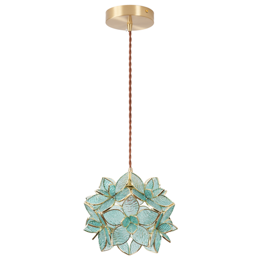 Aeyee Tiffany Style Pendant Light Fixture, Stained Glass Hanging Lamp, Flower Pendant Light, Vintage Lighting with Handmade Lampshade for Kitchen Island Dining Room