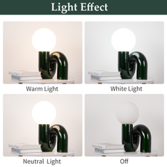 Aeyee Modern Globe Glass Table Lamp, Decorative Art Decor Night Light, Cute Bedside Desk Lamp for Bedroom Living Room Office