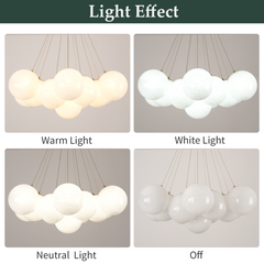 Aeyee Modern Bubble Chandelier Elegant Glass Globe Pendant Light Adjustable Mid Century Glass Cluster Hanging Light for Bedroom Dining Room Living Room