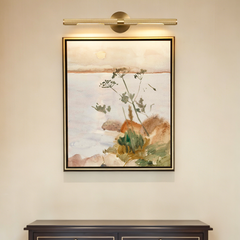 Aeyee Mid-Century Brass Picture Light Hardwired Art Light Rotatable Wall Sconce Elegant Gallery Bathroom Picture Light Art Deco Wall Lightfor Prints and Paintings, Bulbs Included