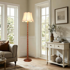 Aeyee Rustic Solid Wood Floor Lamp Boho Style Standing Lamp Natural Real Wood Reading Light Farmhouse Corner Lamp for Living Room Bedroom Office